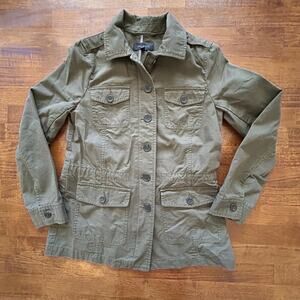 Talbots XS Hunter Green Utility Jacket – Cottagecore Casual Charm.​​